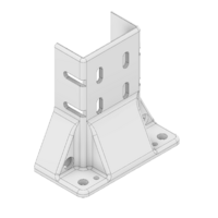 33-45903S-1 MODULAR SOLUTIONS FOOT<br>45MM X 90MM (3) SIDED FOOT W/11MM FLOOR ANCHOR HOLES